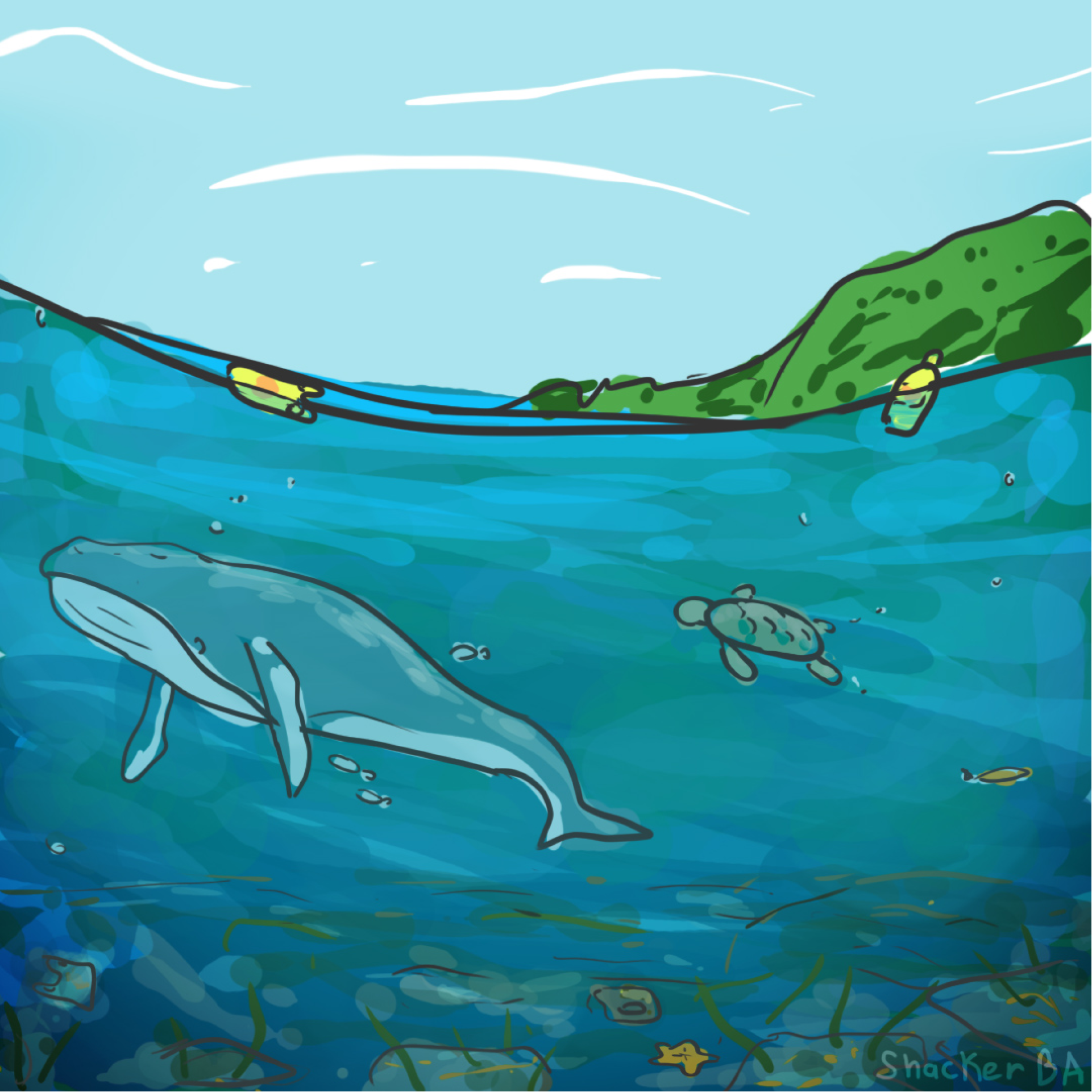 world ocean day nrecycli painting